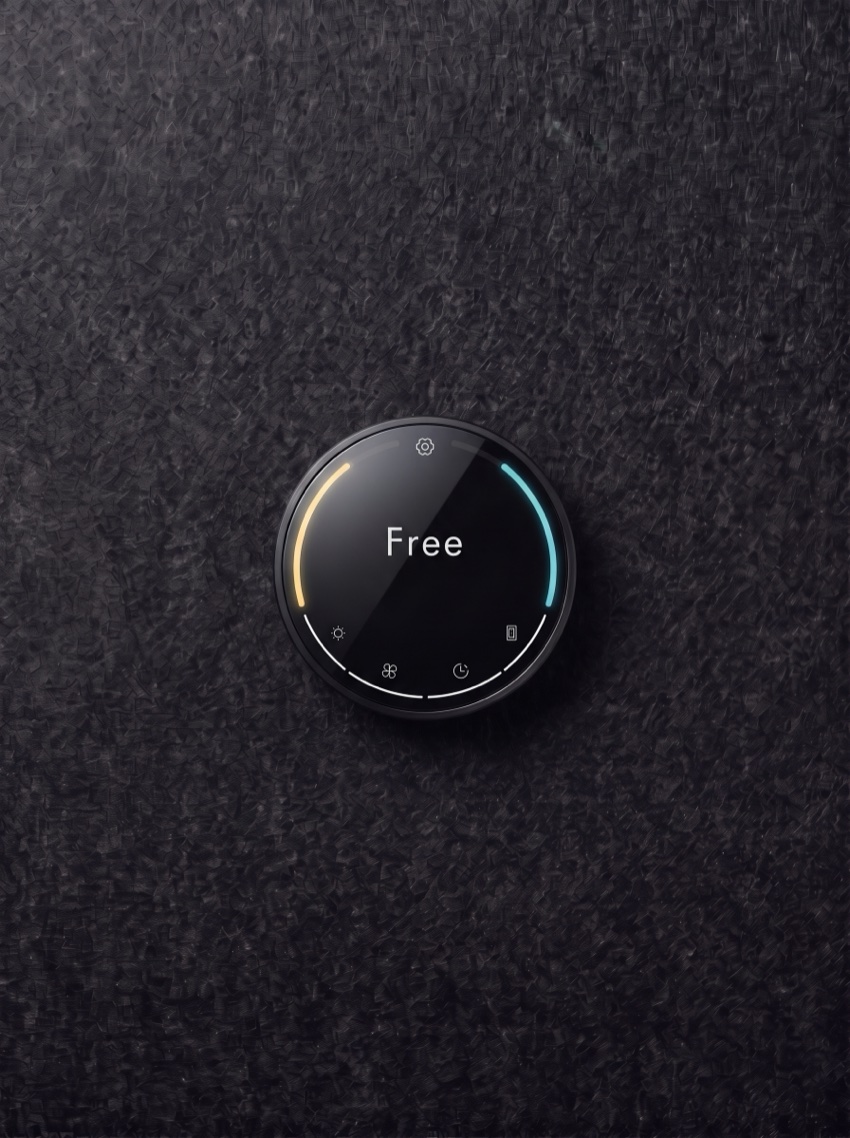 Sona booth's integrated touch control panel mounted on the wall
