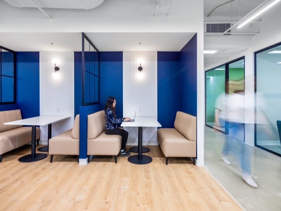 Booth in use